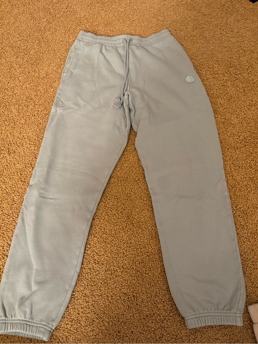 VS PINK Light teal cuffed Sweatpants with Subtle Logo